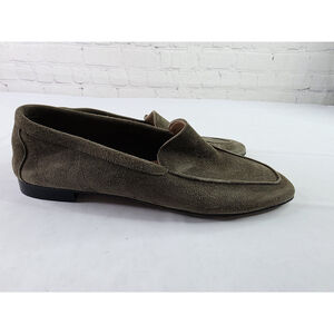 Andrea Carrano Womens Suede Slip On Loafer Flats Olive Green Size 36/ 6